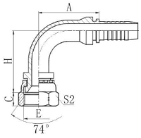Фитинг DN 50 JIC (Г) 2.1/2 (90) накидная гайка
