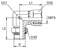 Штуцер ORFS90 1.3/16 - BSP 3/4 (обжатая гайка)