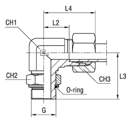 Штуцер ввертной регулируемый 90 BSP 3/8" DL12 уплотнение G (в сборе)