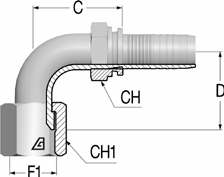 Фитинг DN 10 JIC (Г) 3/4 (90)