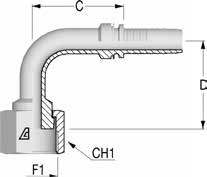 Фитинг DN 12 ORFS (Г) 13/16 (90) long обжатая