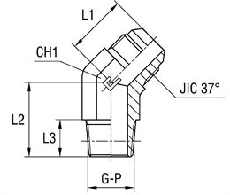 Штуцер FC45 JIC 1.1/16" BSPT1"