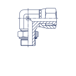Штуцер FMG90 D12 ORFS 13/16 - UNF 3/4 (удлиненный, обжатая гайка)