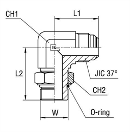 Штуцер FRA90 JIC 1.1/16" UNF7/8"
