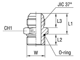 Штуцер FRLG JIC 1.5/16" UNF1.5/16"