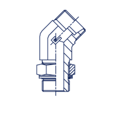Адаптер угловой 45° под кольцо DL12 M16x1.5