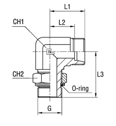 Адаптер угловой 90° под кольцо DL08 BSP 1/4"