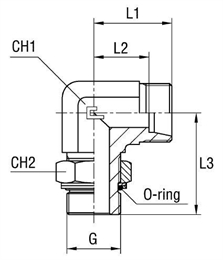 Адаптер угловой 90° под кольцо DS25 BSP 1"