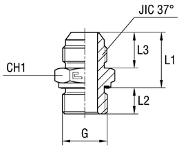 Адаптер-переходник JIC 1-5/16"(Ш) на BSP 3/4"(Г)