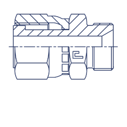 Адаптер-переходник ORFS 9/16"(Г) на BSP 1/4"(Ш)