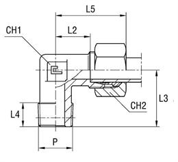 Ввертной угловой штуцер 90° DL06 NPT 1/4" (корпус)