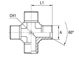 Крестовина гидравлическая BSP 1/4" (Ш), артикул 303602