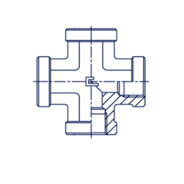 Крестовина гидравлическая BSP 3/4" (Ш-Ш-Ш-Г)