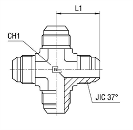 Крестовина гидравлическая JIC 9/16" (Ш)