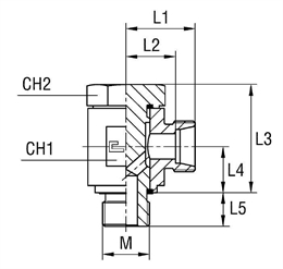 Прямой штуцер под кольцо JE DL08 M12x1.5, артикул 101405.1