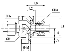 Т-образный штуцер под кольцо JTE DS12 BSP 3/8" в сборе