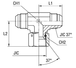 Тройник гидравлический JIC 7/8" (Ш-Ш-Ш)