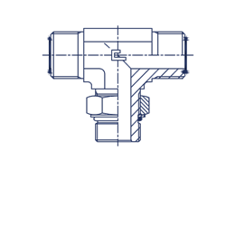 Тройник гидравлический ORFS 6-9/16-18