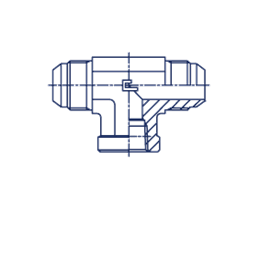 Тройник-переходник JIC 1-5/16"(Ш) - NPT 1"(Г)