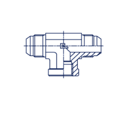 Тройник-переходник JIC 7/8"(Ш) - BSP 1/2"(Г)