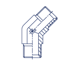 Угловой адаптер 45° BSP 1-1/2"(Ш)-1-1/2"(Ш)