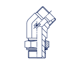 Угловой адаптер 45° под кольцо DS20 UNF 1-1/16"