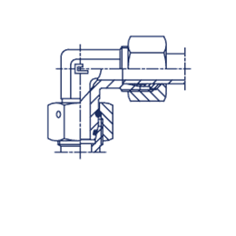 Угловой адаптер 90° под кольцо DS10 M18x1.5 B4 в сборе