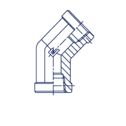 Угловой переходник 45° NPT 1/4"(Ш)-1/4"(Ш)