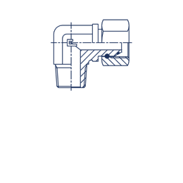 Угловой переходник 90° BSP 5/8"(Г) - NPT 1/2"(Г)