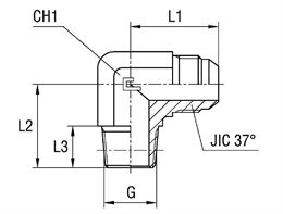Угловой переходник 90° JIC 7/16"(Г)-BSPT 1/4"(Ш), артикул 201010.3