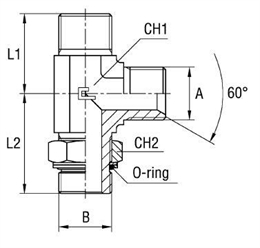 Угловой тройник BSP 3/8" (Г-Г-Г)