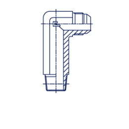 Удлиненный угловой переходник 90° JIC 9/16"(Г)-BSP 1/2"(Г)
