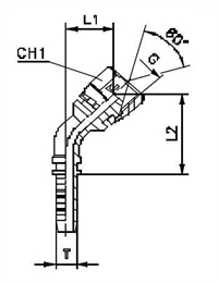 Фитинг BSP угловой 45° DN12 5/8" (Г)
