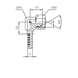 Фитинг BSP угловой 90° compact DN10 3/8" (Г)