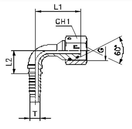 Фитинг BSP угловой 90° DN16 3/4" штифтованный
