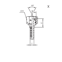 Фитинг DKM прямой DN25 M38x1.5 штифтованный