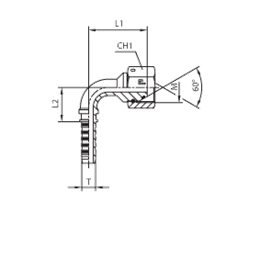 Фитинг DKM угловой 90° DN08 M16x1.5 штифтованный