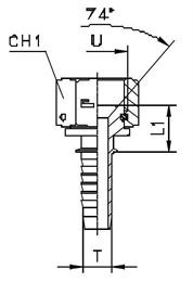 Фитинг JIC прямой DN12 1-1/16" штифтованный
