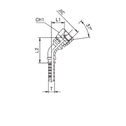 Фитинг JIC угловой 45° DN06 1/2" (Г)