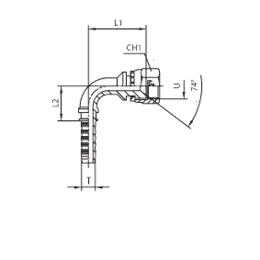Фитинг JIC угловой 90° DN20 1-3/16" (Г)