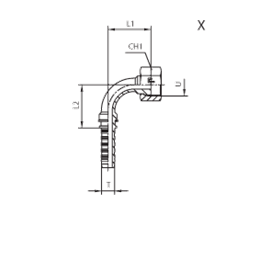 Фитинг ORFS угловой 90° DN38 2" (Г)