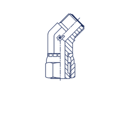 Фитинг угловой 45° ORFS 11/16" D08-10 обжимной