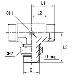 Центральный тройник под кольцо DS14 BSP 1/2"