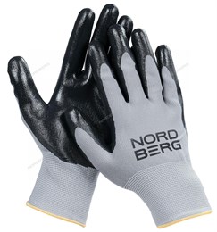 Перчатки NORDBERG маслобензостойкие, серая основа / черное покрытие NPG1508GB