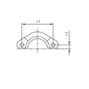 Скоба SAE код 61 805601 L1:38,1|L2:8,5|Ø фланца:1/2 - фото 124033