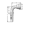 Фланец Interlock SUPERCAT, угол 90° CH1616YP90B DN=25 - фото 127895