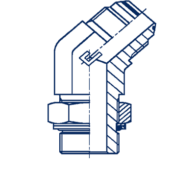 Адаптер угловой 45° JIC 7/8"(Г)-BSP 1/2"(Г) арт. 204705.3