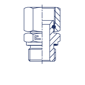 Переходник-бочонок JIC 1-1/16"(Г)-BSP 1"(Г) арт. 203521
