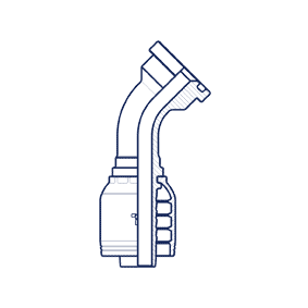 Фланец SAE, код 61, угол 45°, серия H HX0808FL45 DN=12,5