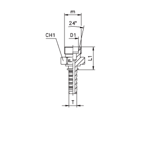 Фитинги для РВД DKO-L/DKO-S наружная резьба, конус 24°, ISO 8434-1 (DIN 2353) 800928 DN=19